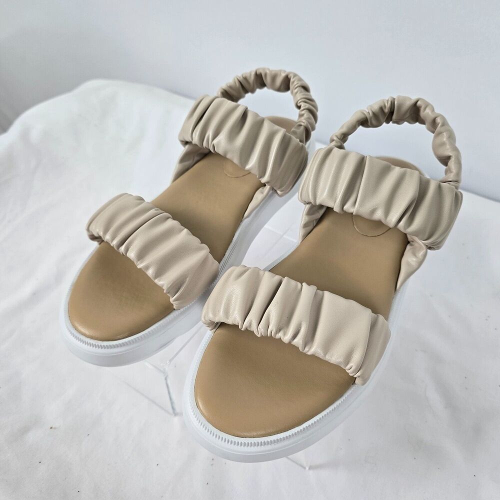 Vaneli Sandal Women's 9.5 M Flat Cloris Soft Beige Super Nappa Leather NIB
